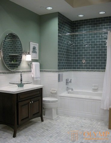   Layout options for tiles in the bathroom and toilet 