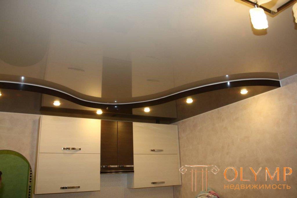   Options for the design of the ceiling of plasterboard in the kitchen 