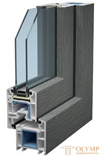   Views and parts of plastic windows. 