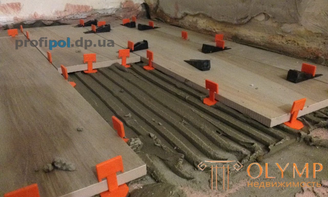 Tile leveling and laying system (SVP, DLS. 3D-crosses. 3D-crosses)