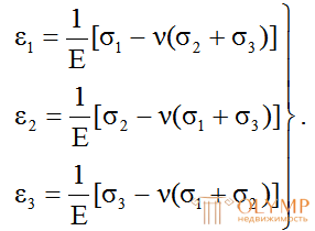 Деформированное состояние в точке. Обобщенный закон Гука