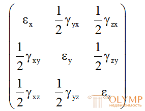 Деформированное состояние в точке. Обобщенный закон Гука
